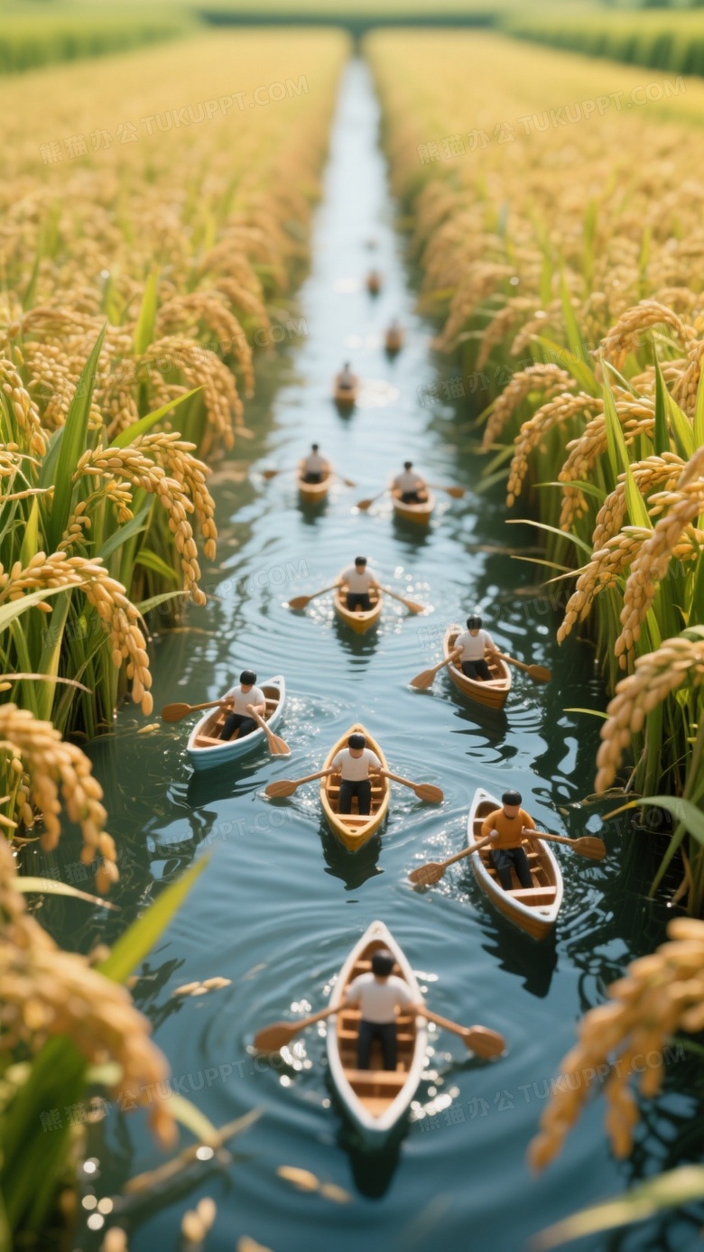 微观世界微距摄影巨大的稻田为背景