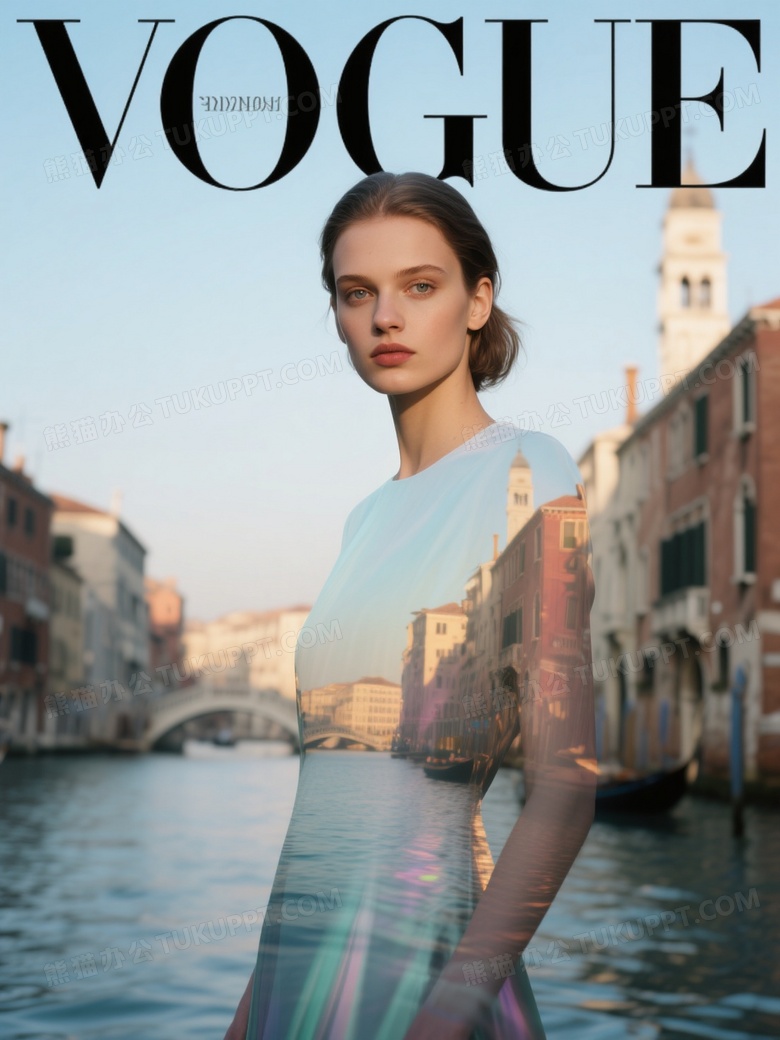 意大利年轻模持威尼斯背景