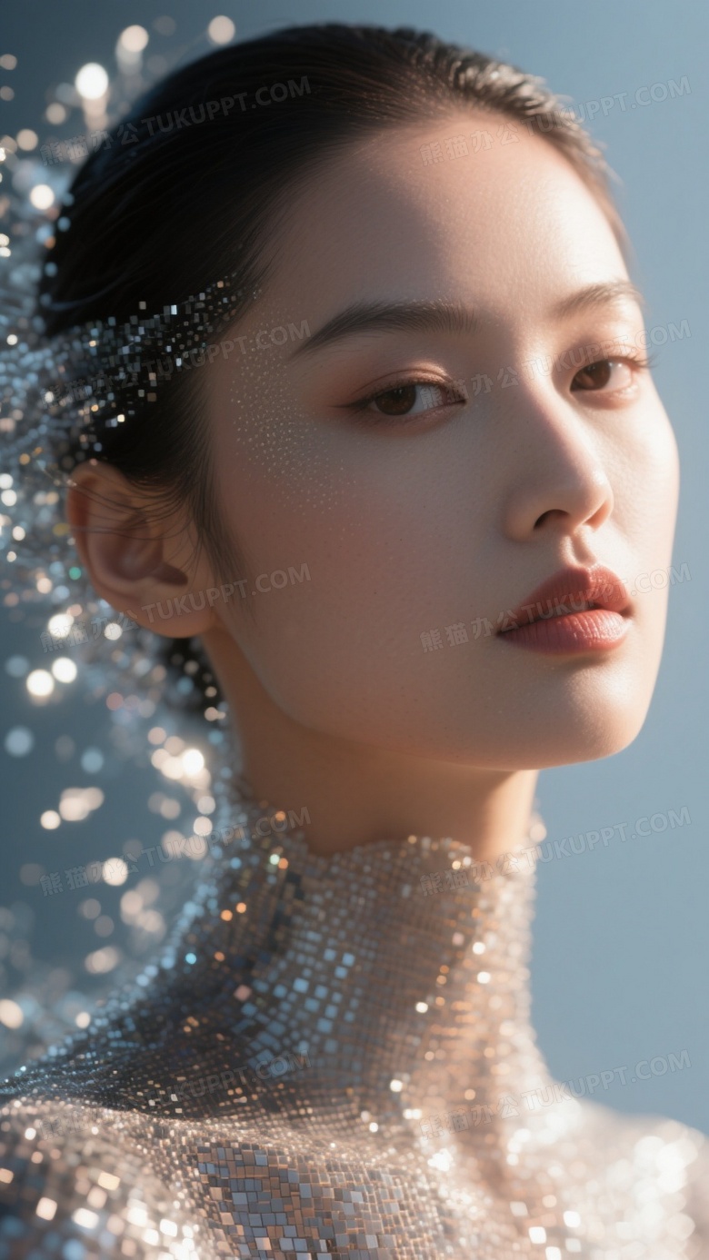 超高清像素时尚模特肌理磨砂