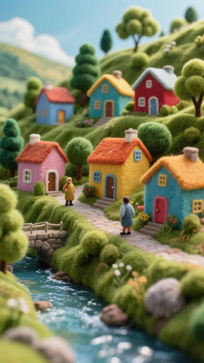 一个由羊毛毡制成的村庄