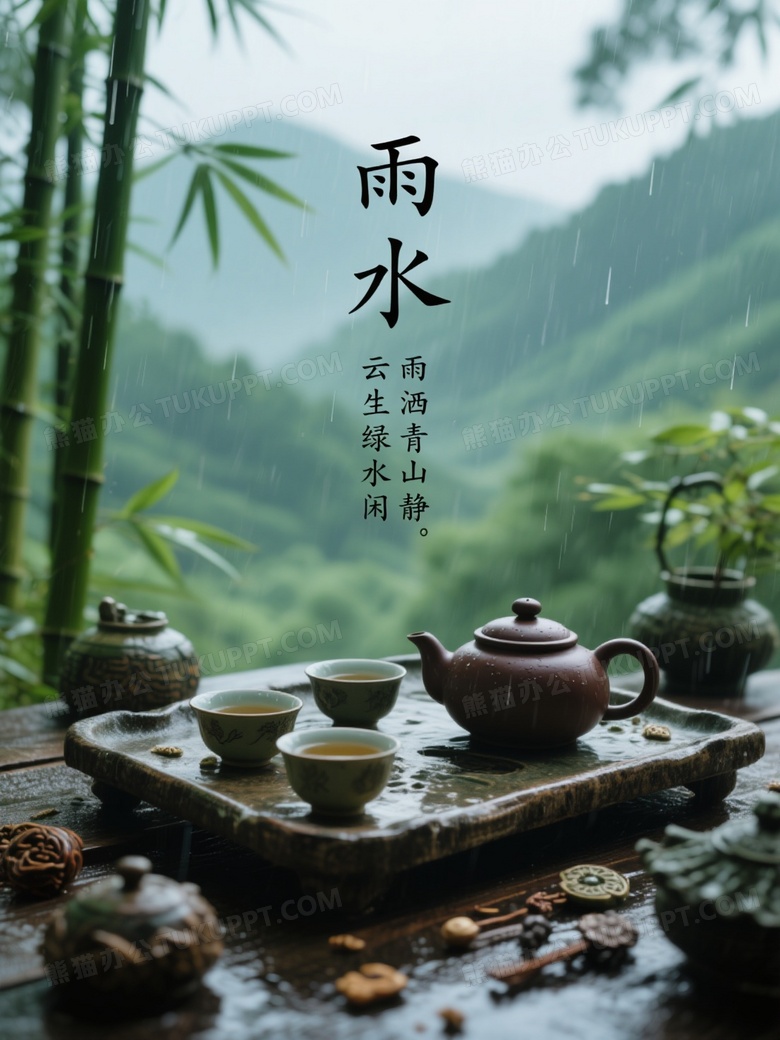 高清质感大师级摄影一个古朴的茶盘