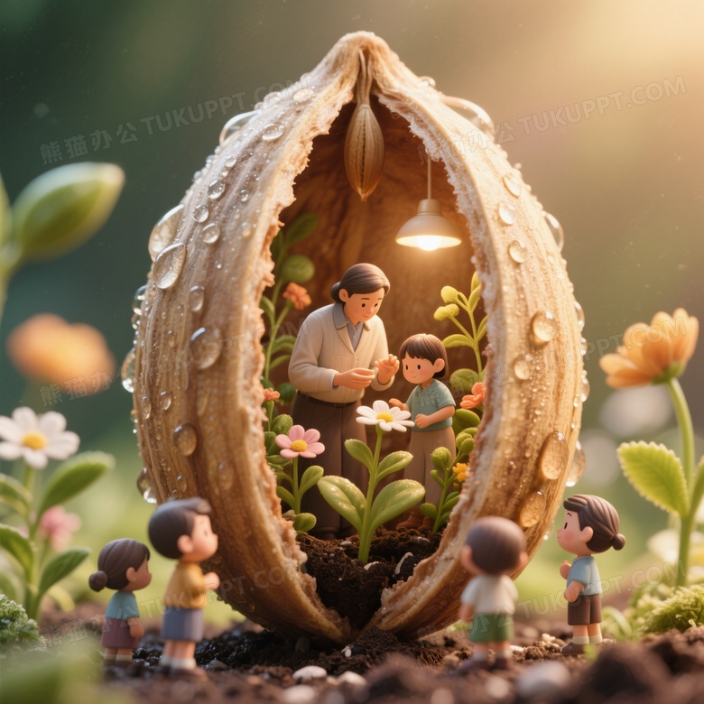 一幅植物种子为主题的海报