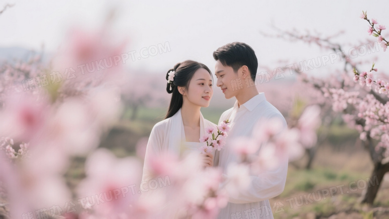 写实摄影前景桃花虚化