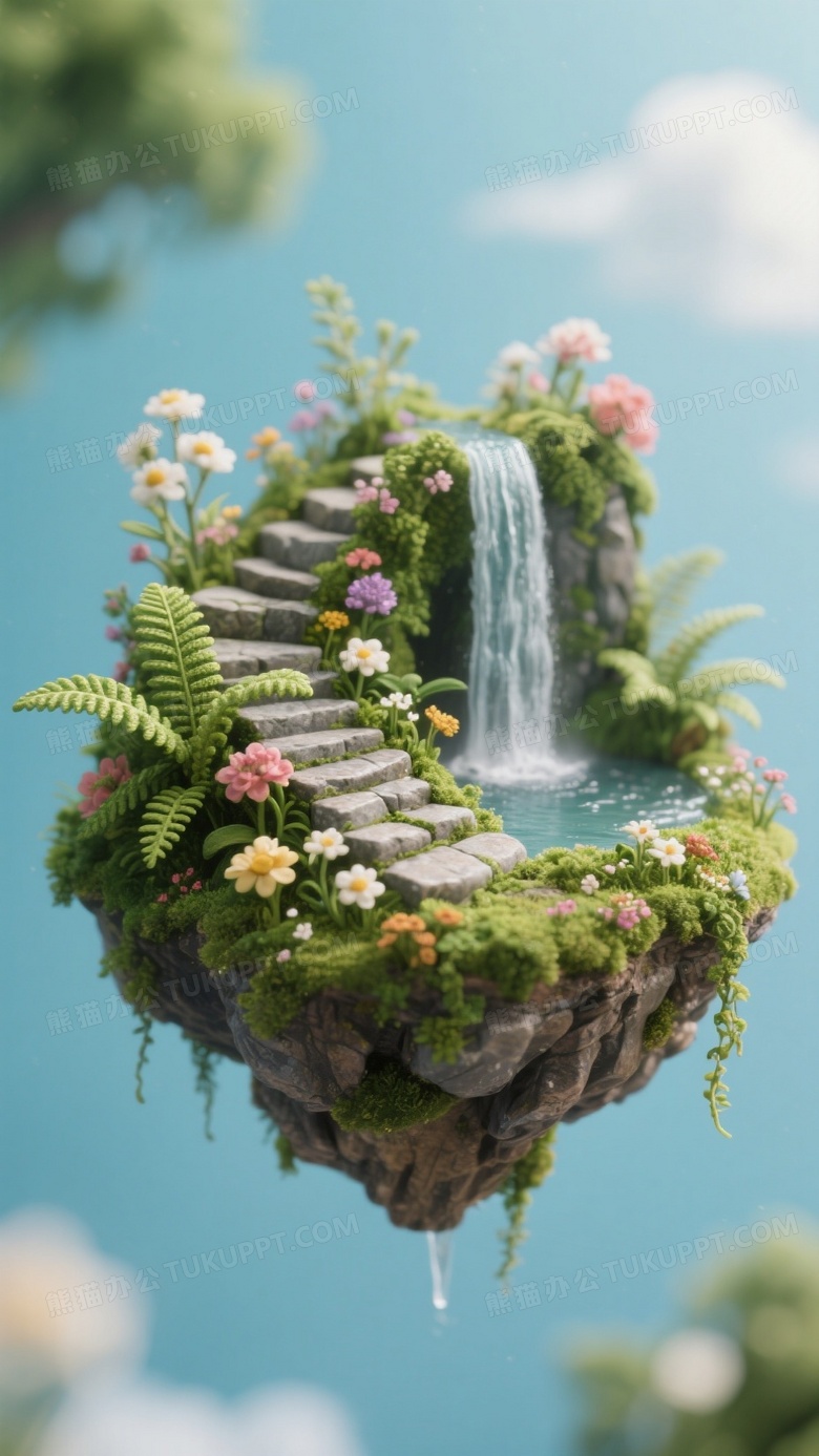 3D渲染鲜花主题微景观