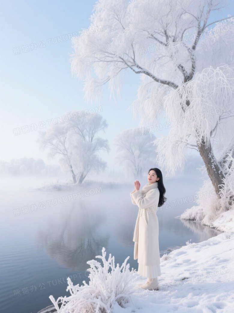 雾凇岛唯美景色风景摄影图