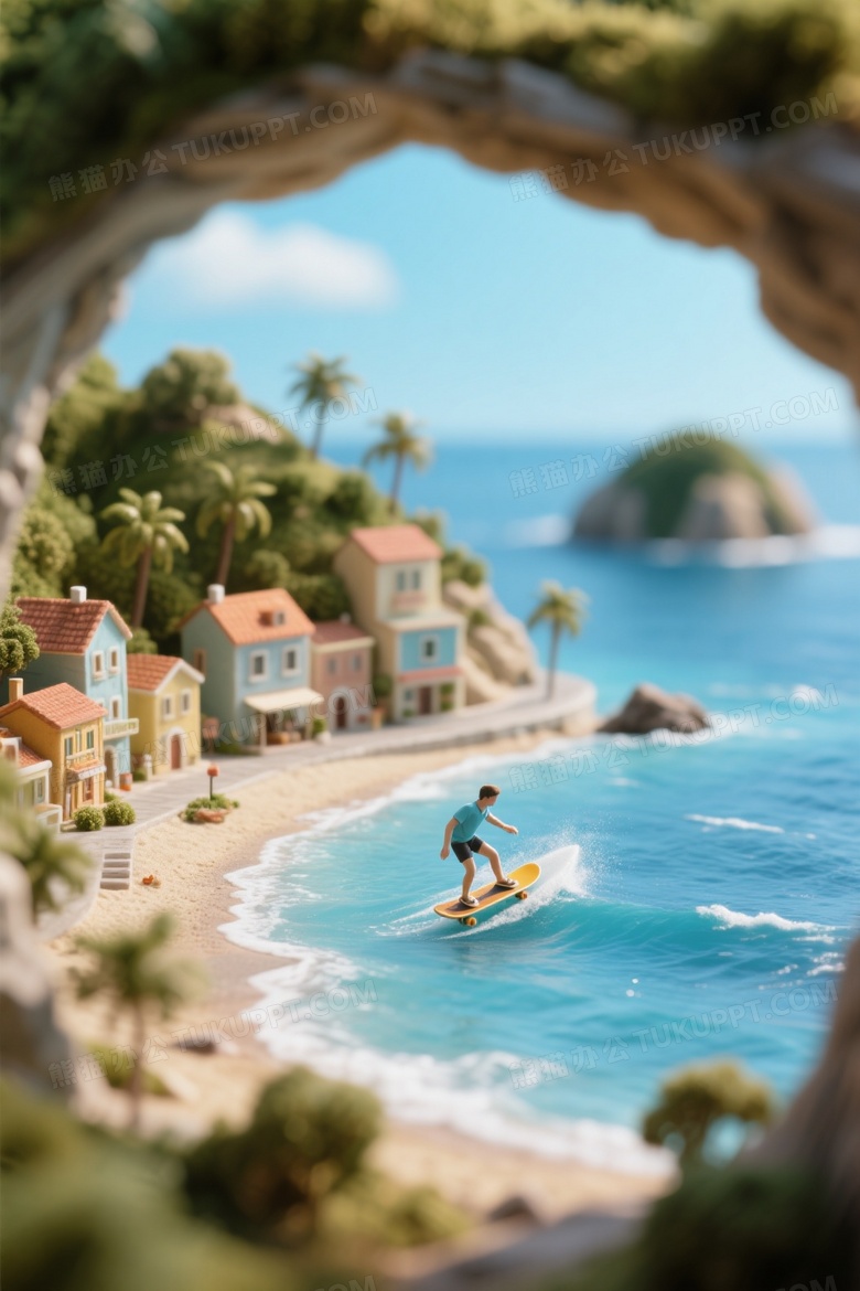 微缩景观微距摄影描绘了一个岛屿内部的世界