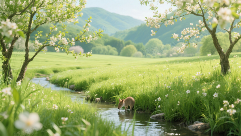 超写实风格全景三分法构图