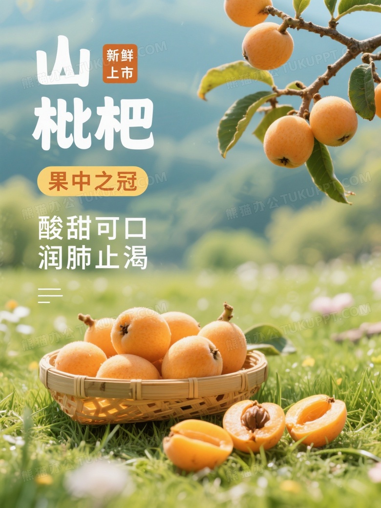 海报设计山枇杷新鲜上市