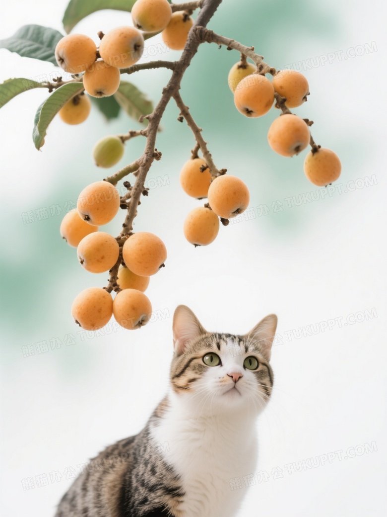 一棵结满枇杷的枝条垂下