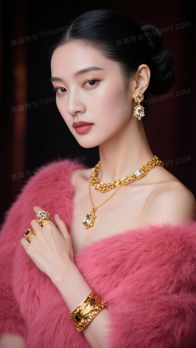 年轻女模特高级时尚妆容精致