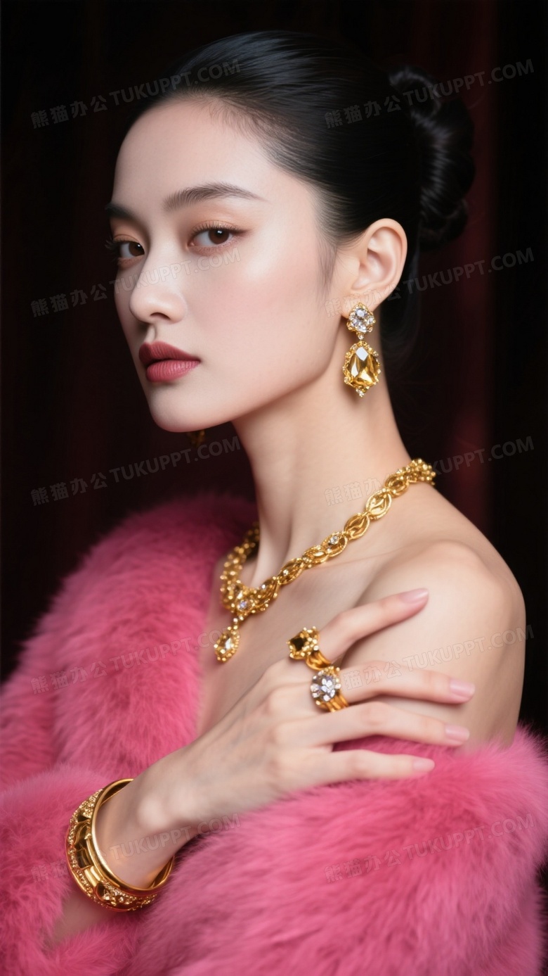 年轻女模特高级时尚妆容精致