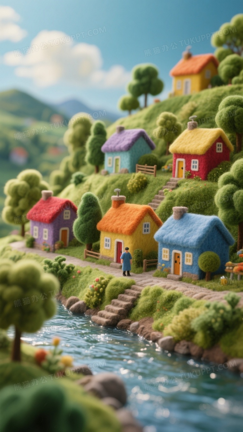 一个由羊毛毡制成的村庄