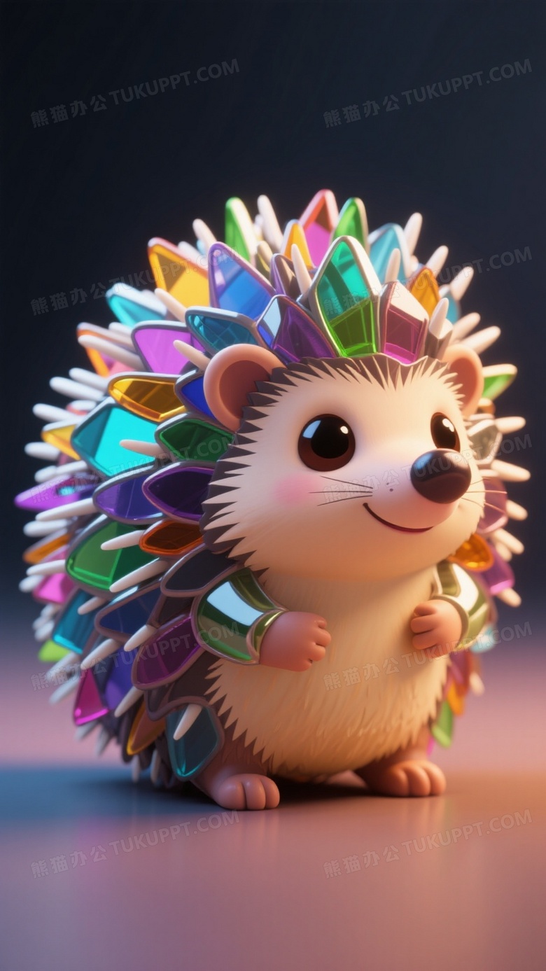 彩色玻璃做的可爱的小刺猬