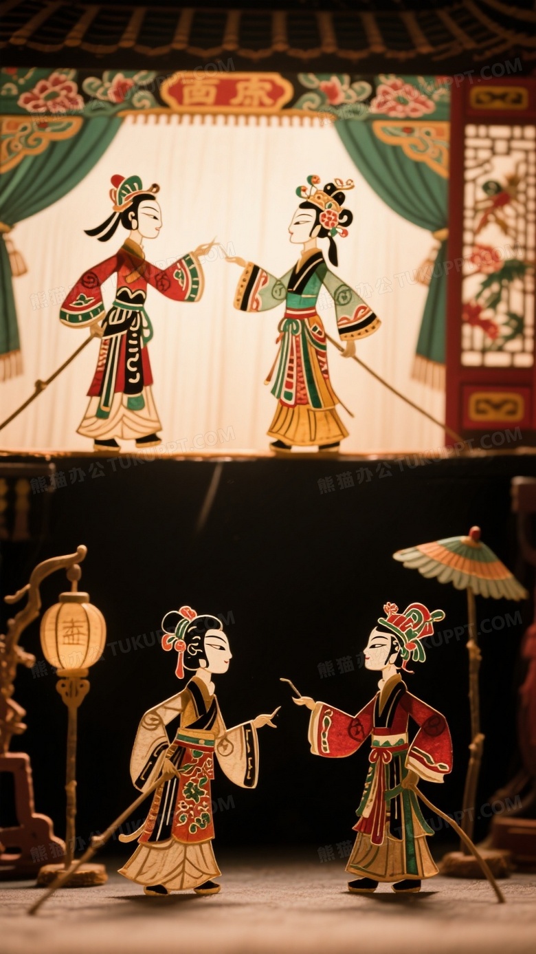 微缩摄影中华传统皮影戏