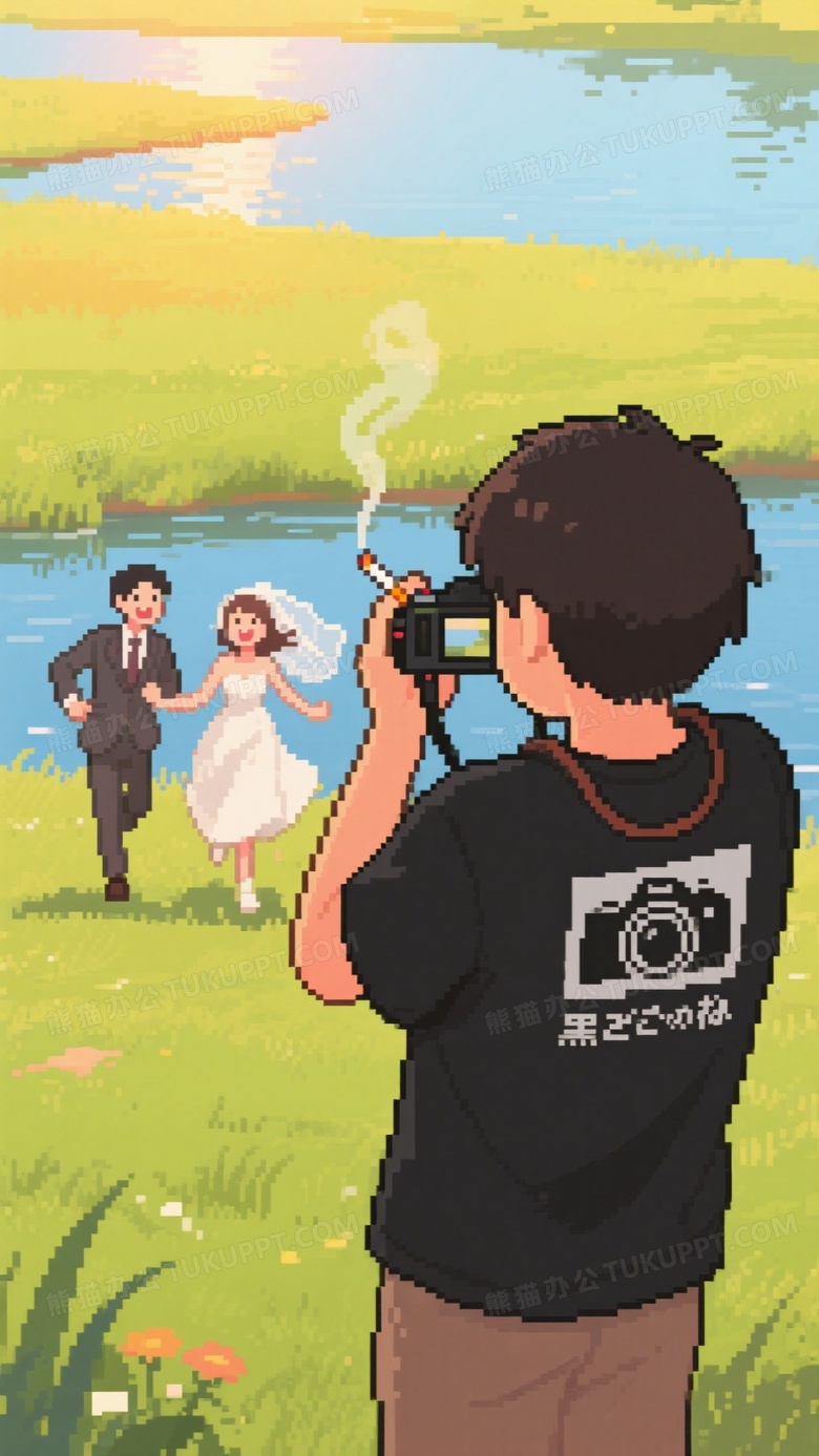 像素风格插画日式漫画脸