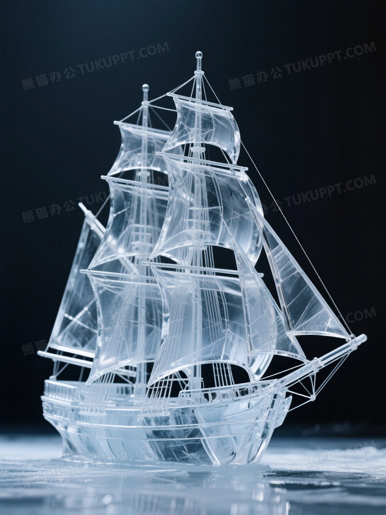 精美的玻璃冰帆船全玻璃冰构建