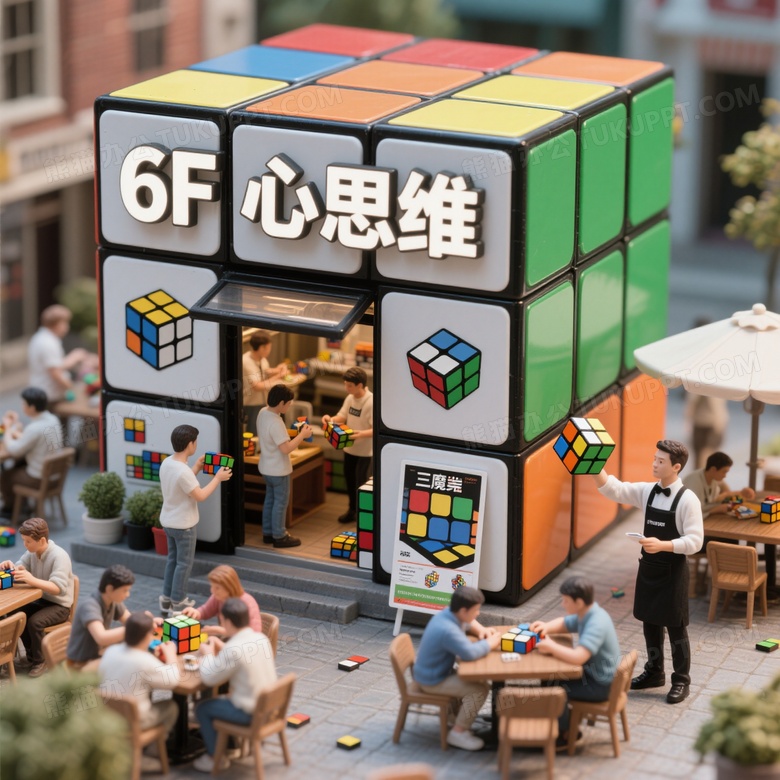 一个巨大的三阶魔方做成的店铺