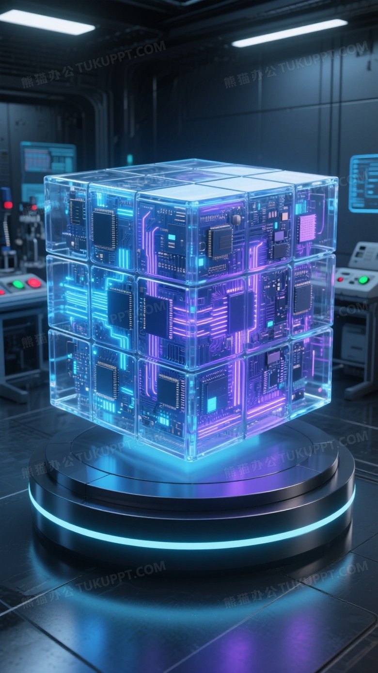 主题巨大透明科技魔方