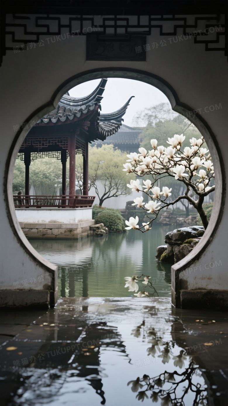 飞檐斗角亭台楼阁的苏州园林风格
