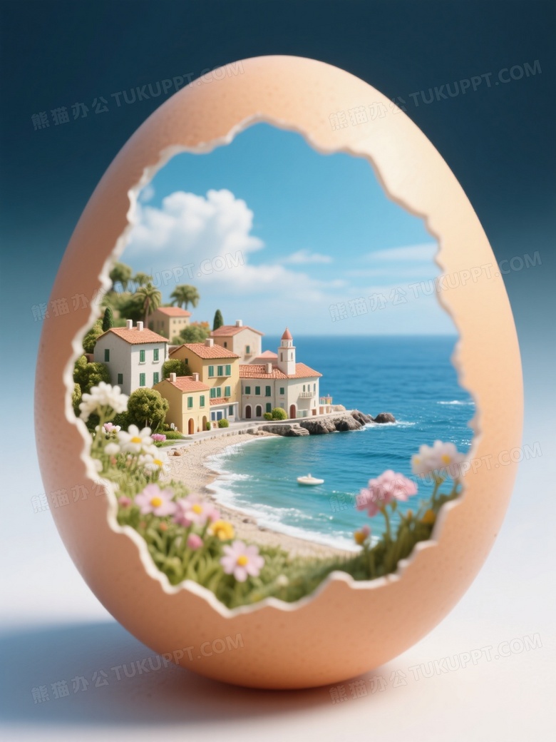 微缩景观微距摄影描绘了一个鸡蛋内部的世界