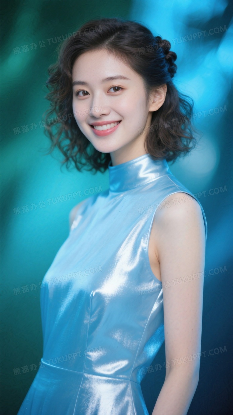 年轻美丽颖现代美学人物