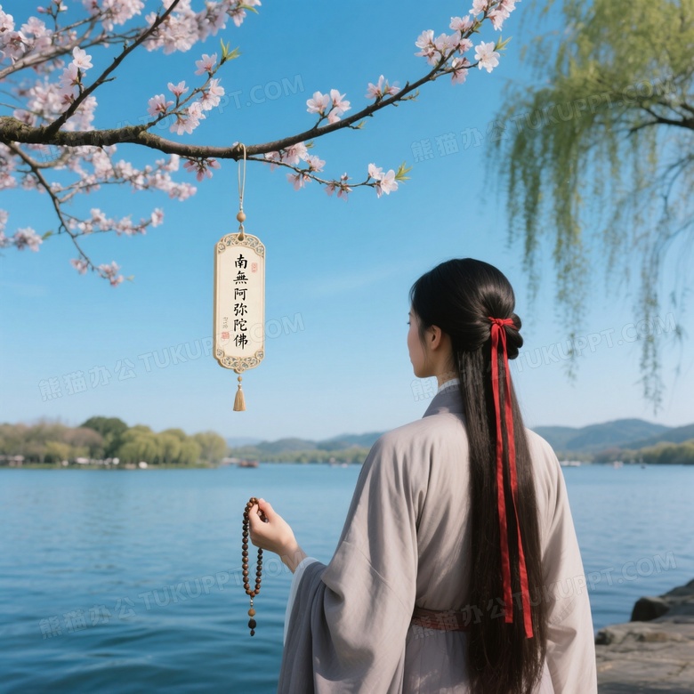 古风意境大片西湖的湖畔