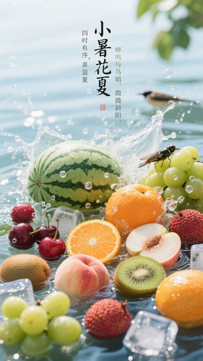 夏季水果壁纸西瓜葡萄樱桃猕猴桃橙子蜜桃荔枝等等水果种类丰富