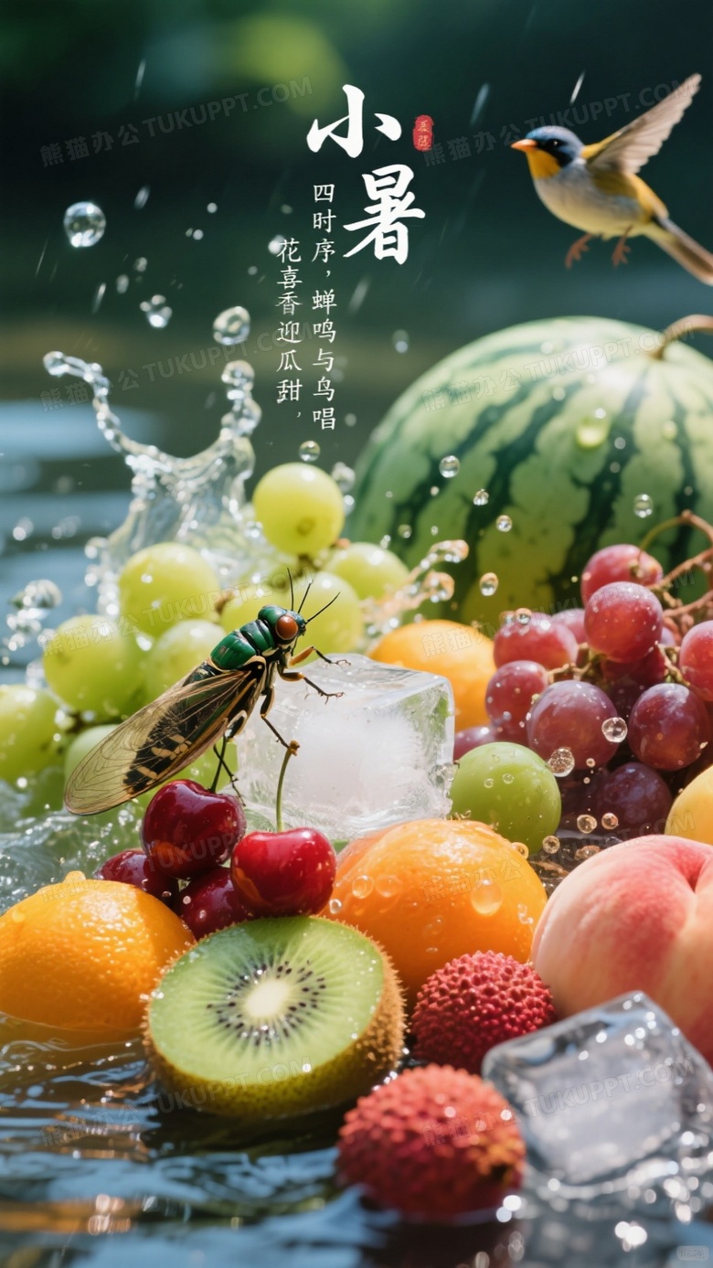 夏季水果壁纸西瓜葡萄樱桃猕猴桃橙子蜜桃荔枝等等水果种类丰富