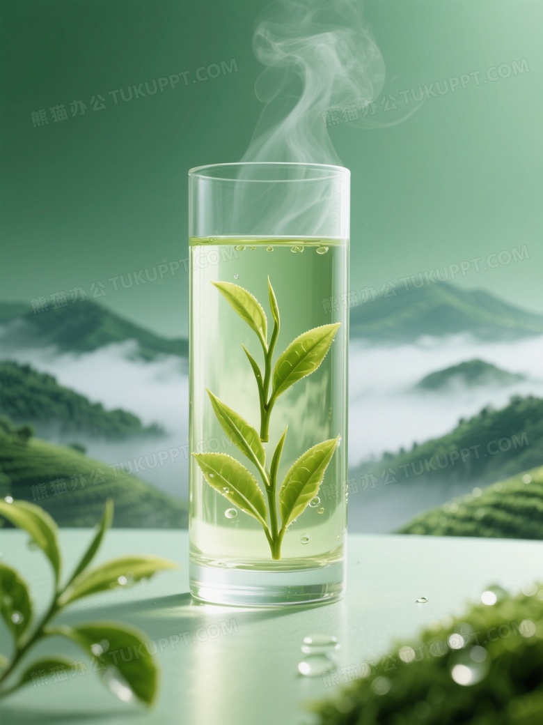 茶叶广告海报翡翠绿色主基调