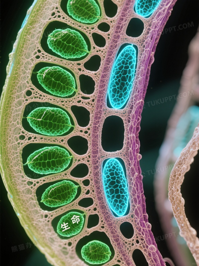 共聚焦显微摄影下洋葱表皮细胞