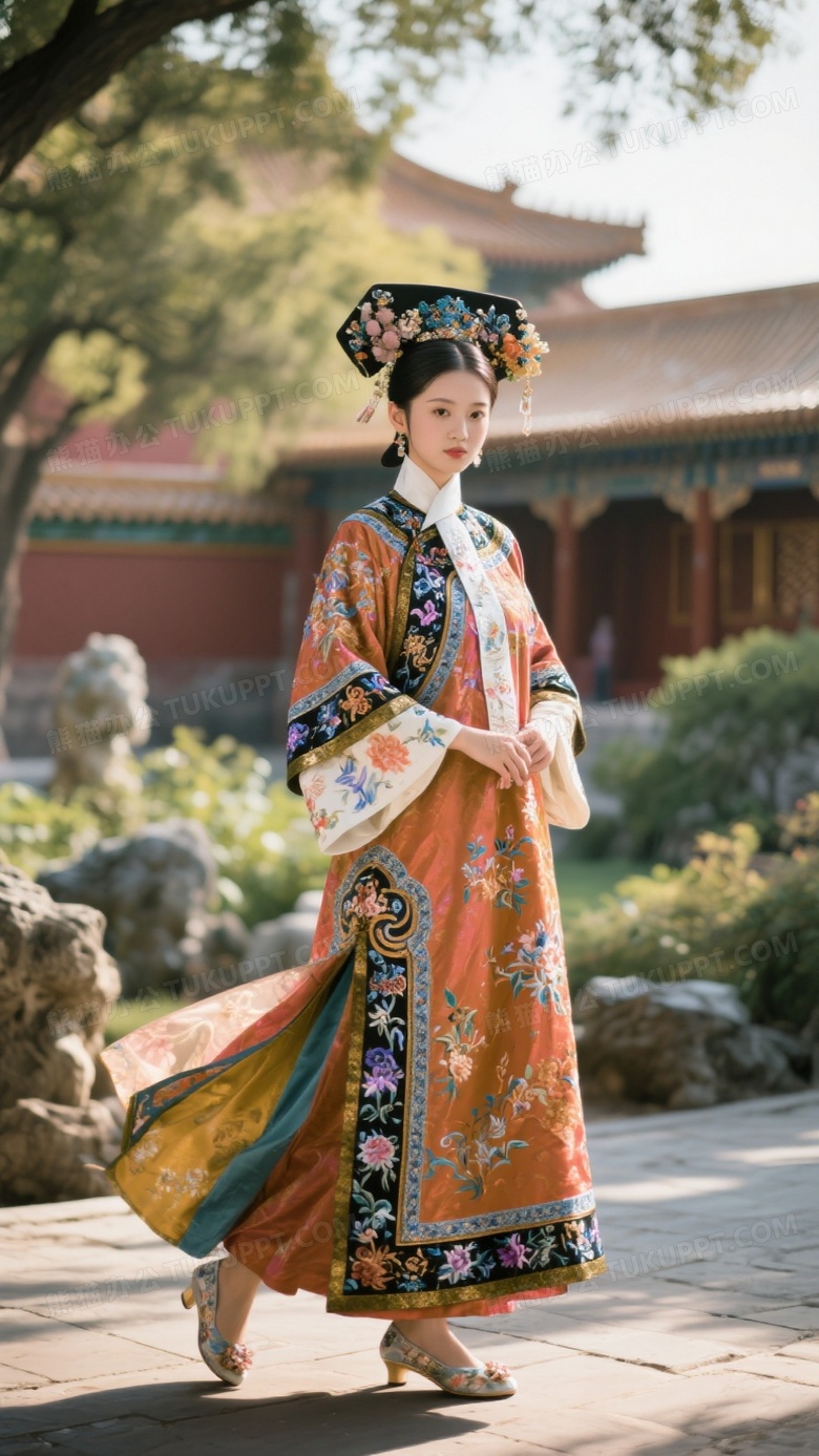 一位年轻的清朝格格高贵典雅