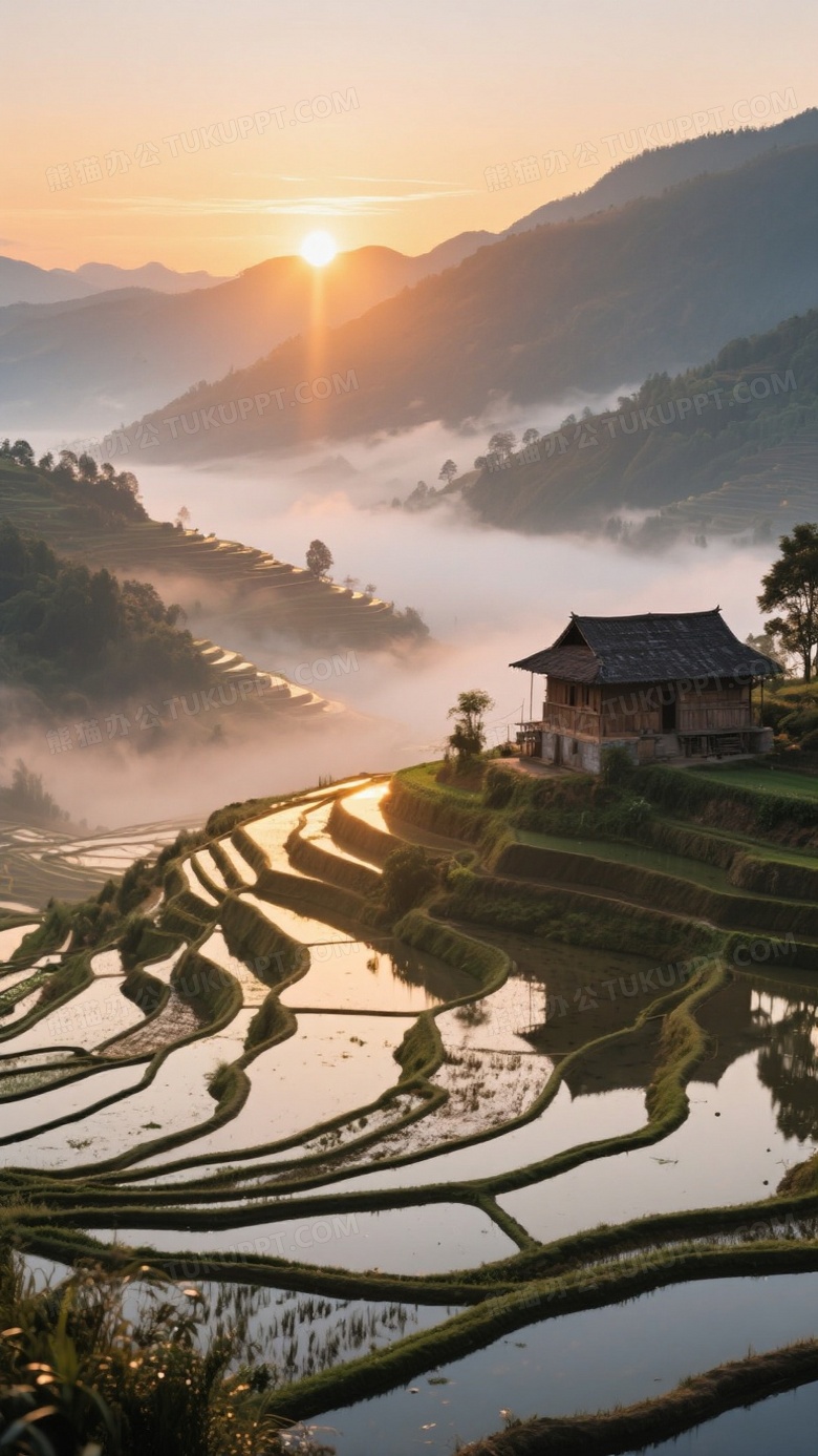 真实高清摄影元阳梯田日出美景