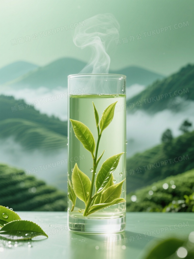 茶叶广告海报翡翠绿色主基调