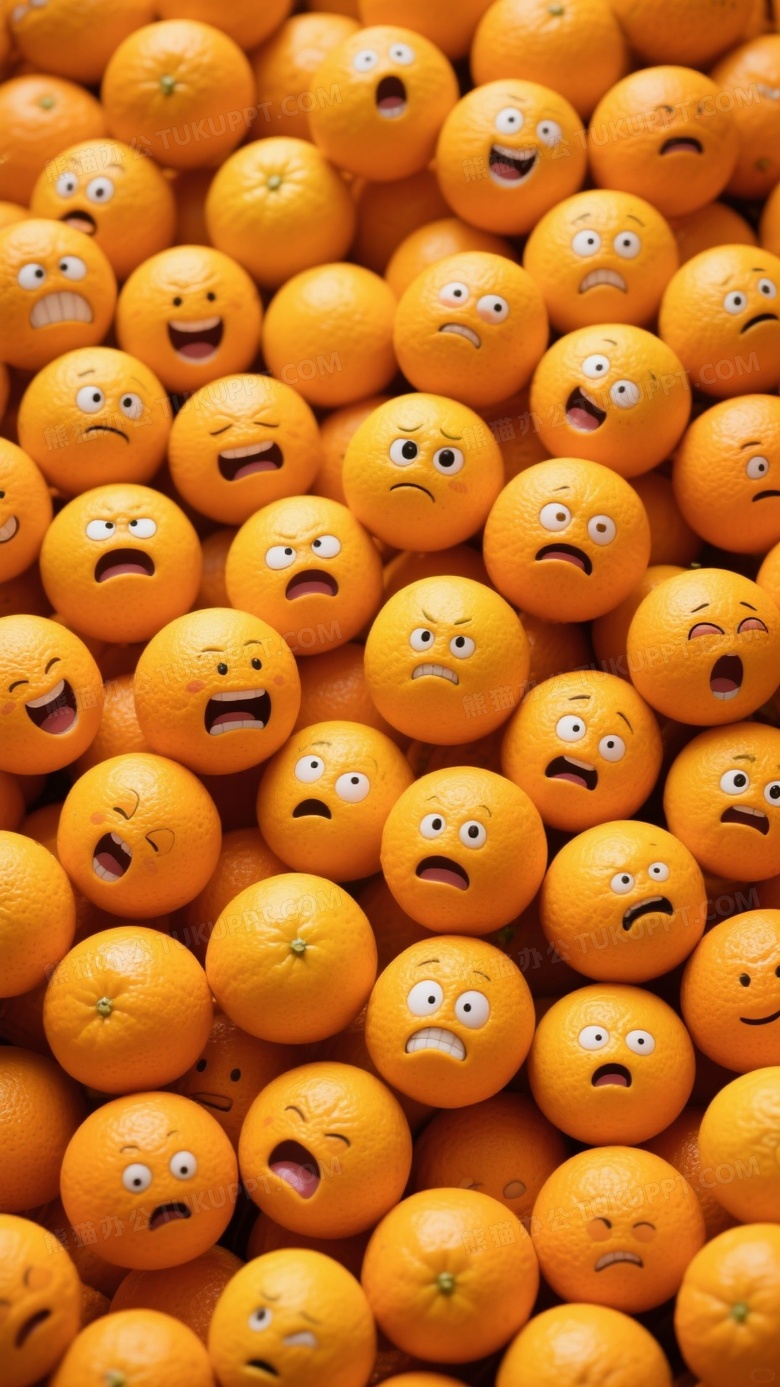 金黄的橙子铺满整个画面