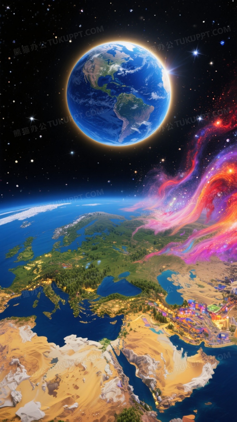 帮我生成一张图片在无垠且深邃如墨的浩瀚宇宙背景下