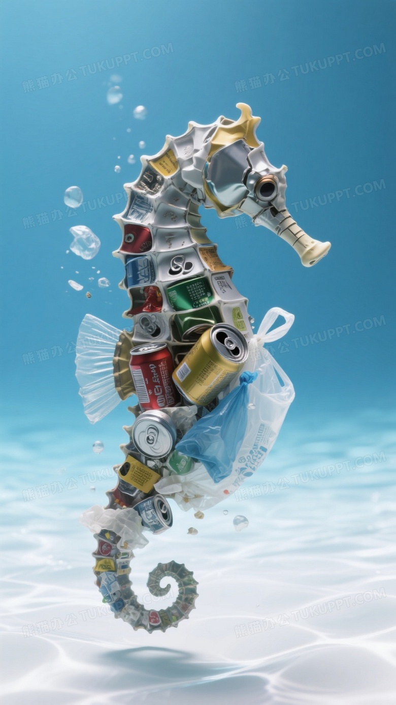 海底有一只由各种易拉罐