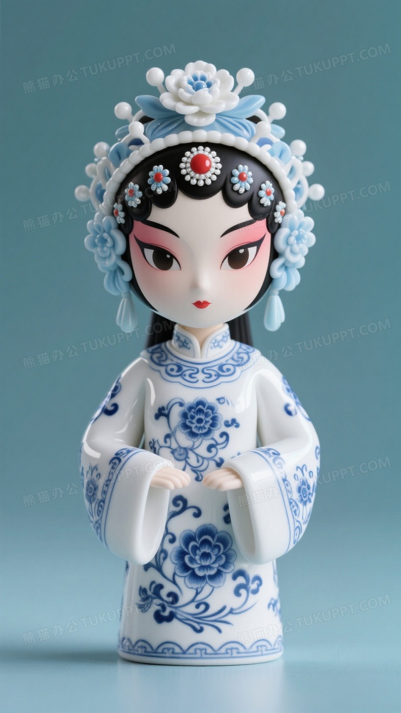 国风戏曲主题手办花旦造型人偶