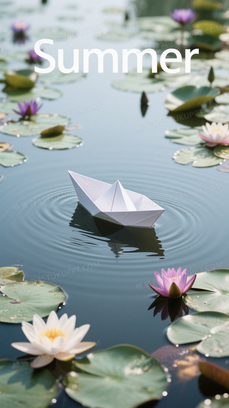 商业海报荷花池各种荷花