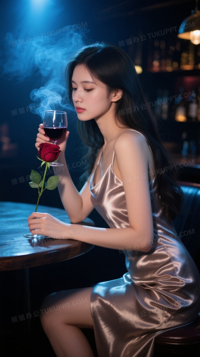 幽兰深邃背景酒吧昏暗的灯光