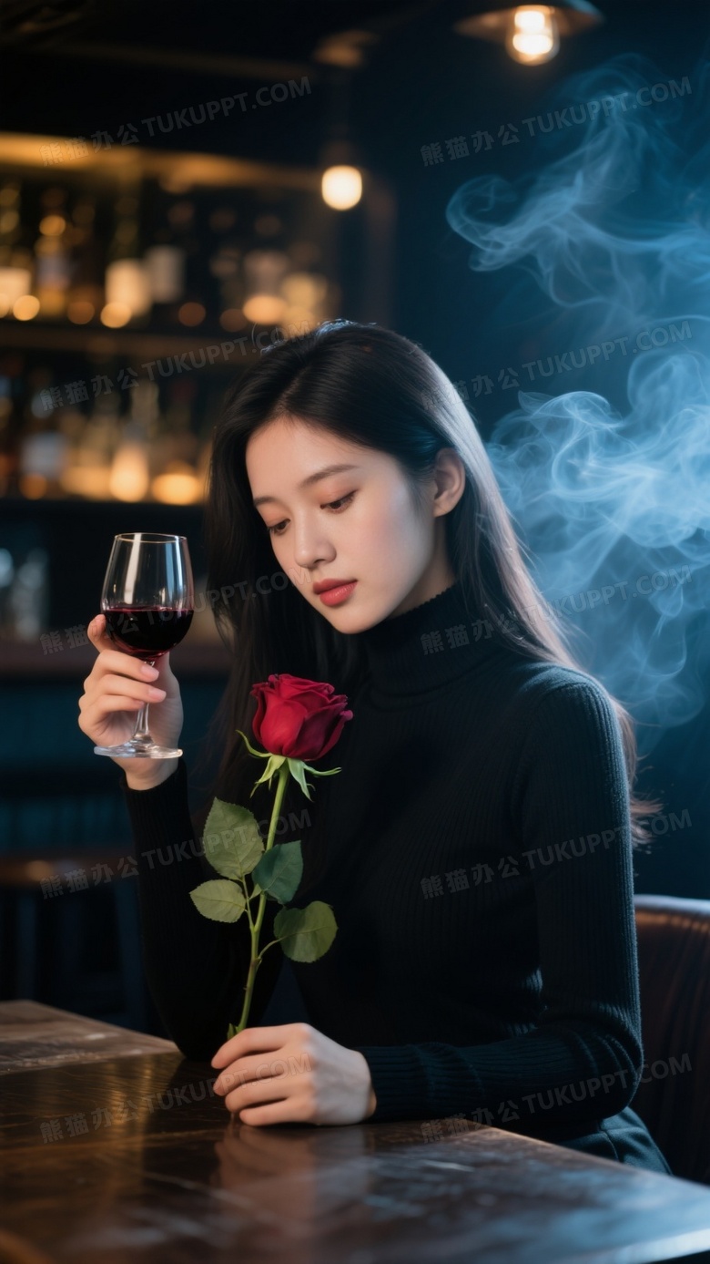 幽兰深邃背景酒吧昏暗的灯光