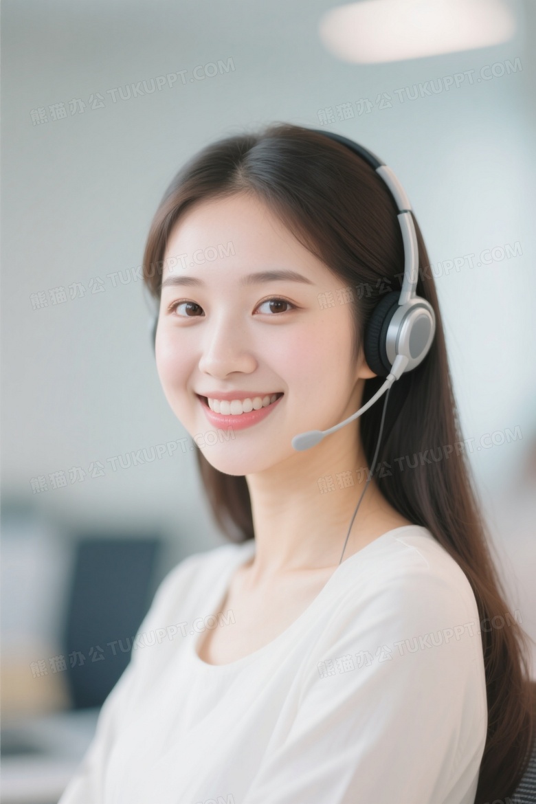 女生客服头像给人亲切感