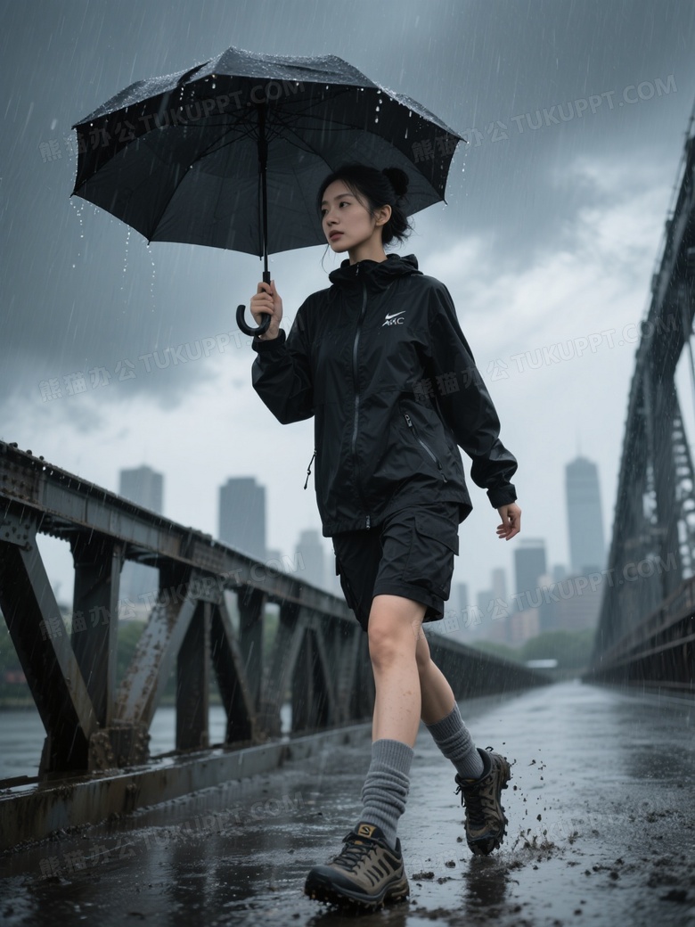 特大暴雨乌云密布的暴风雨天空下