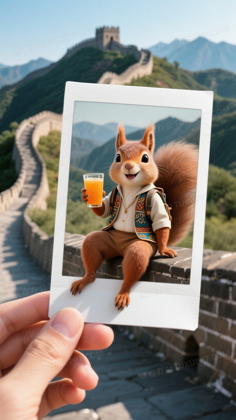 超现实风格拟人化一个时尚帅气松鼠