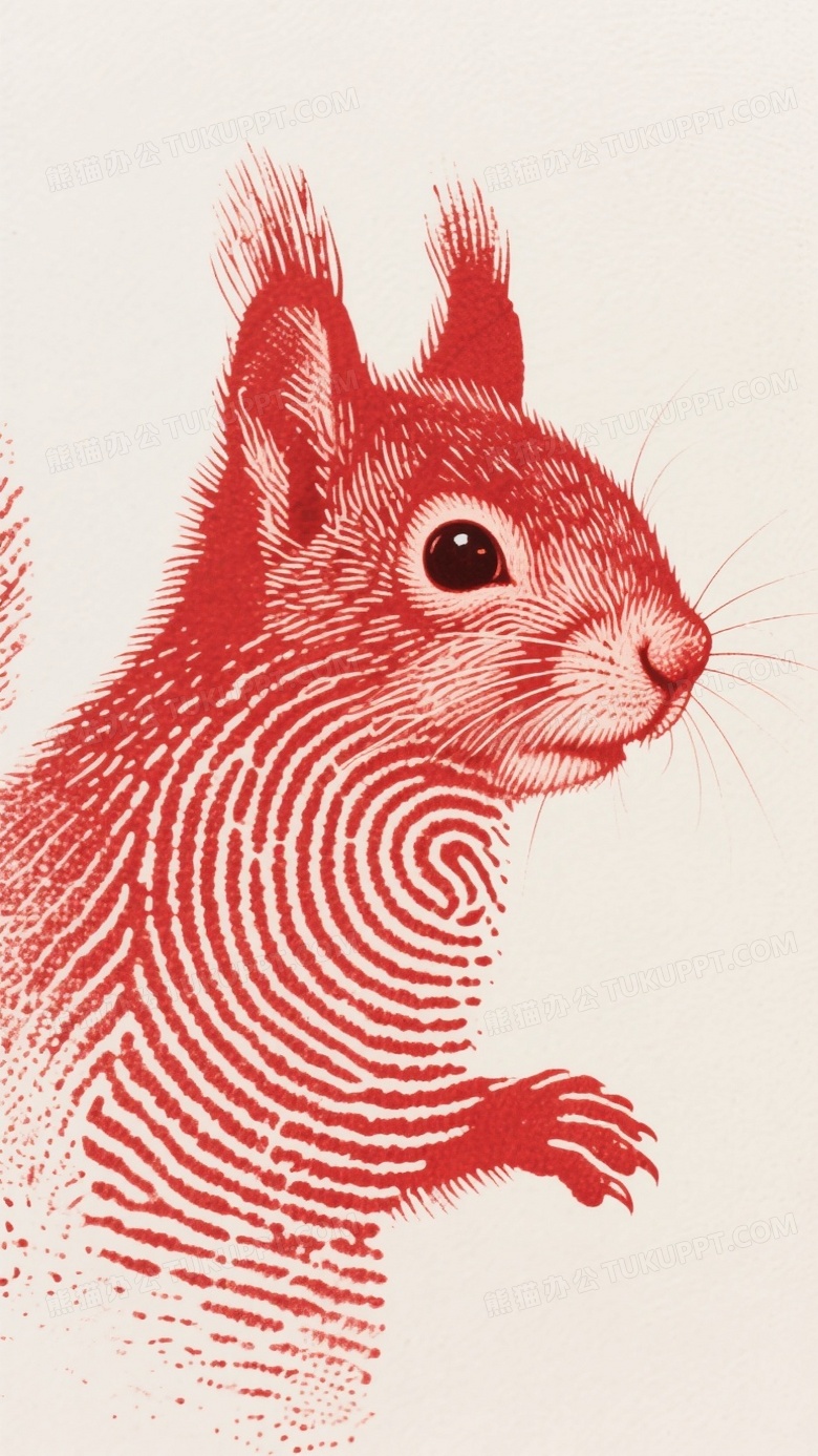 朱砂红指纹印迹通过生物形态艺术构造