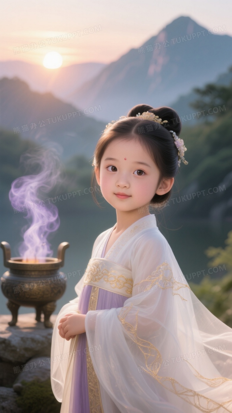 生成日照香炉生紫烟的图片