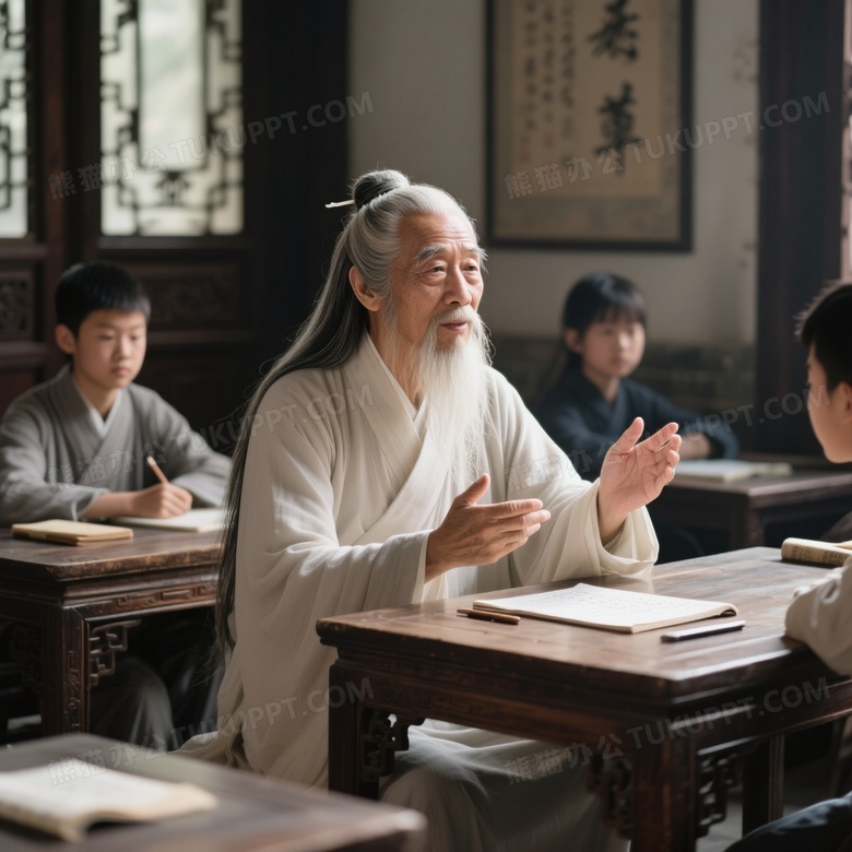 一位仙风道骨长须飘飘