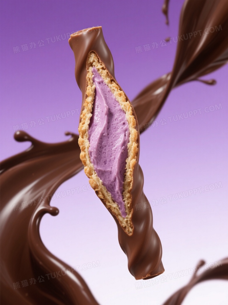 海报设计巧克力棒中间是可口饼干卷
