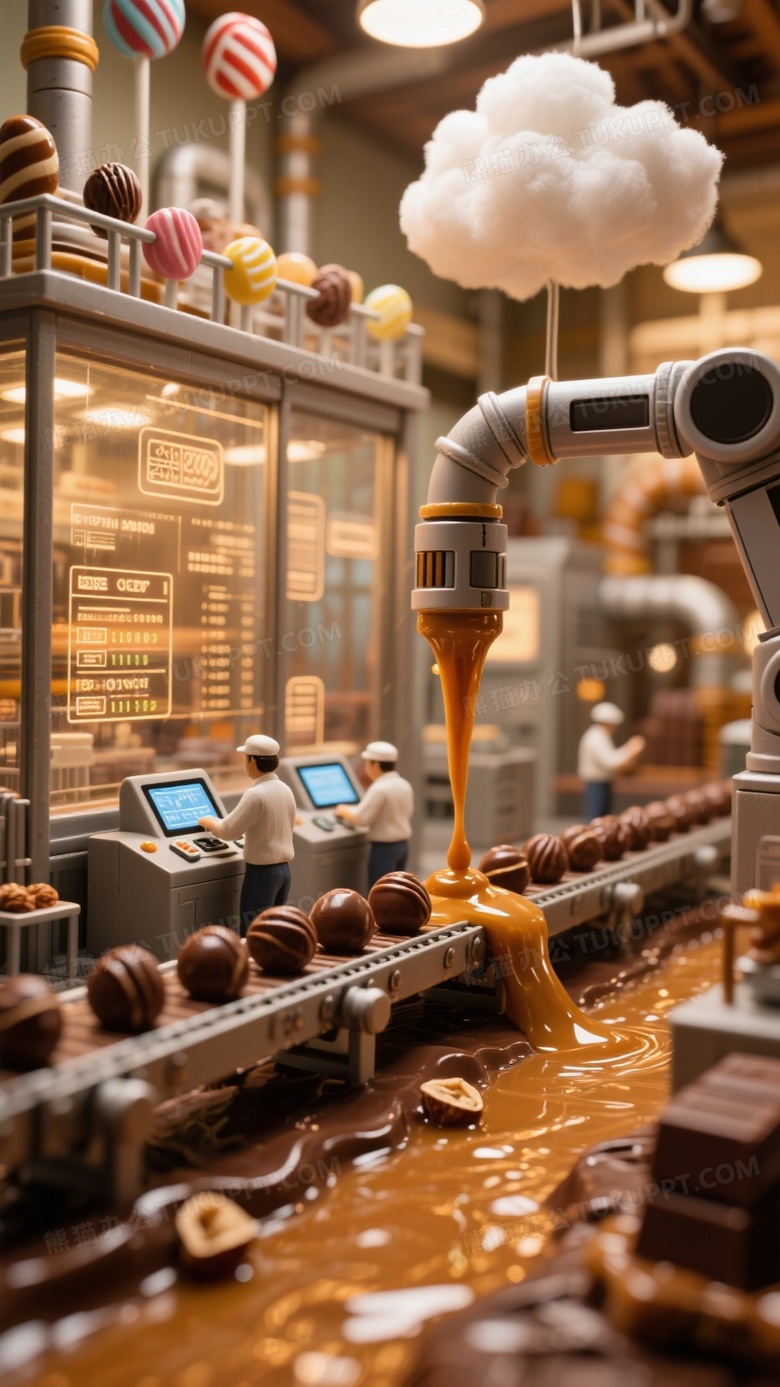 微缩景观的巧克力工厂模型