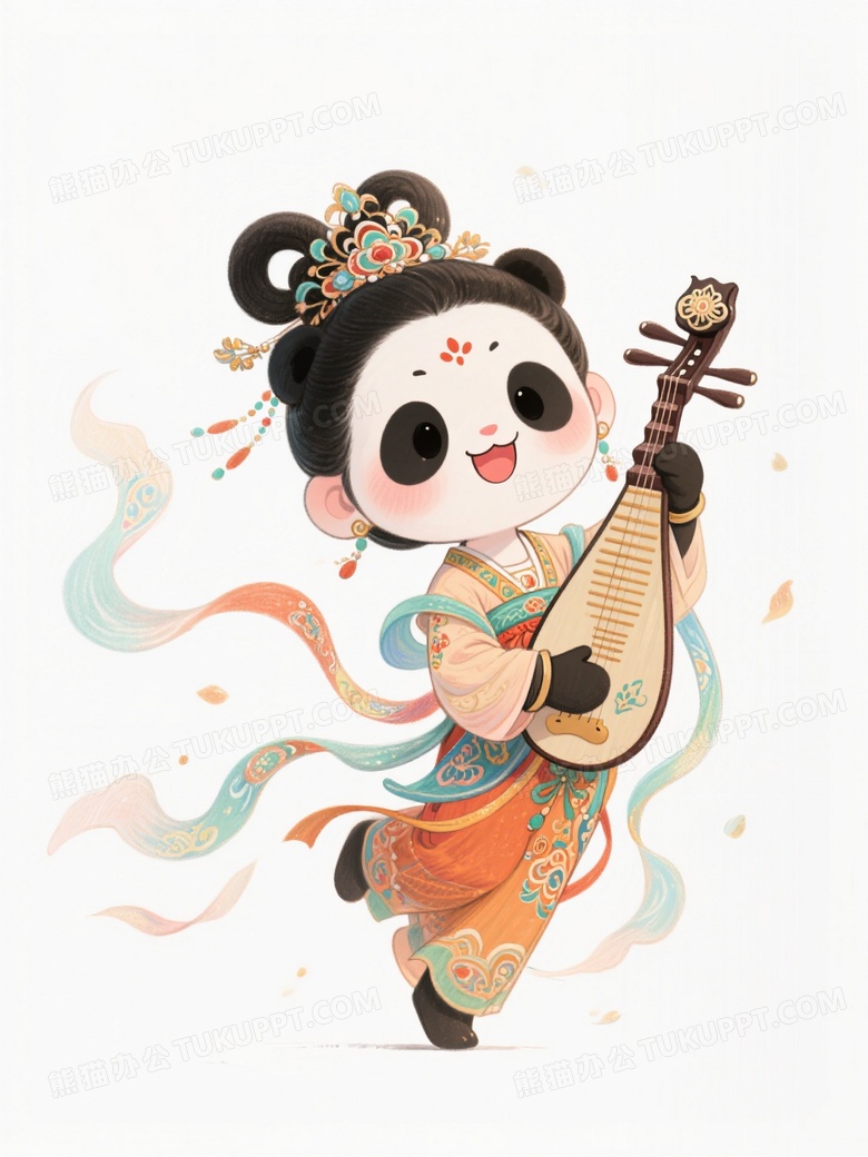 古代可爱动漫二次元彩铅插画