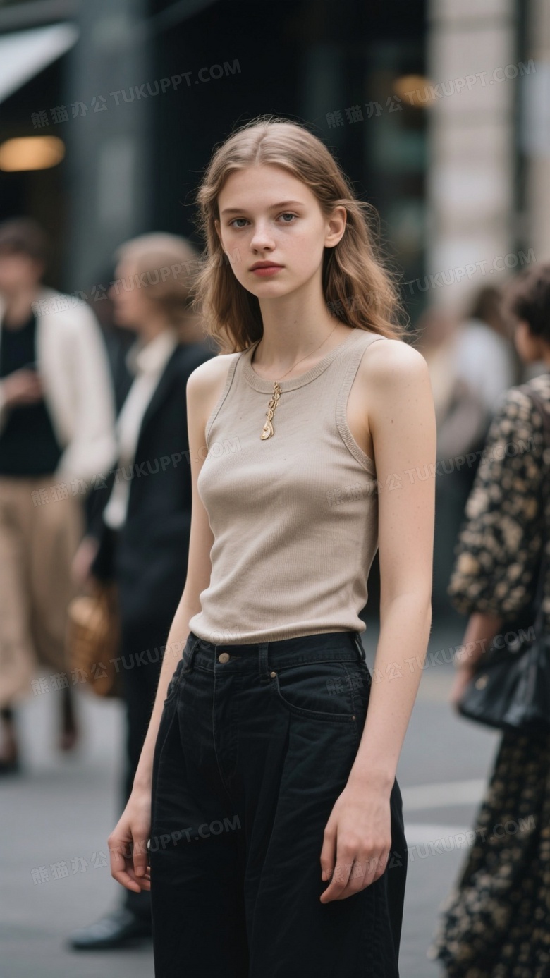 年轻18岁外国女性无袖休闲装